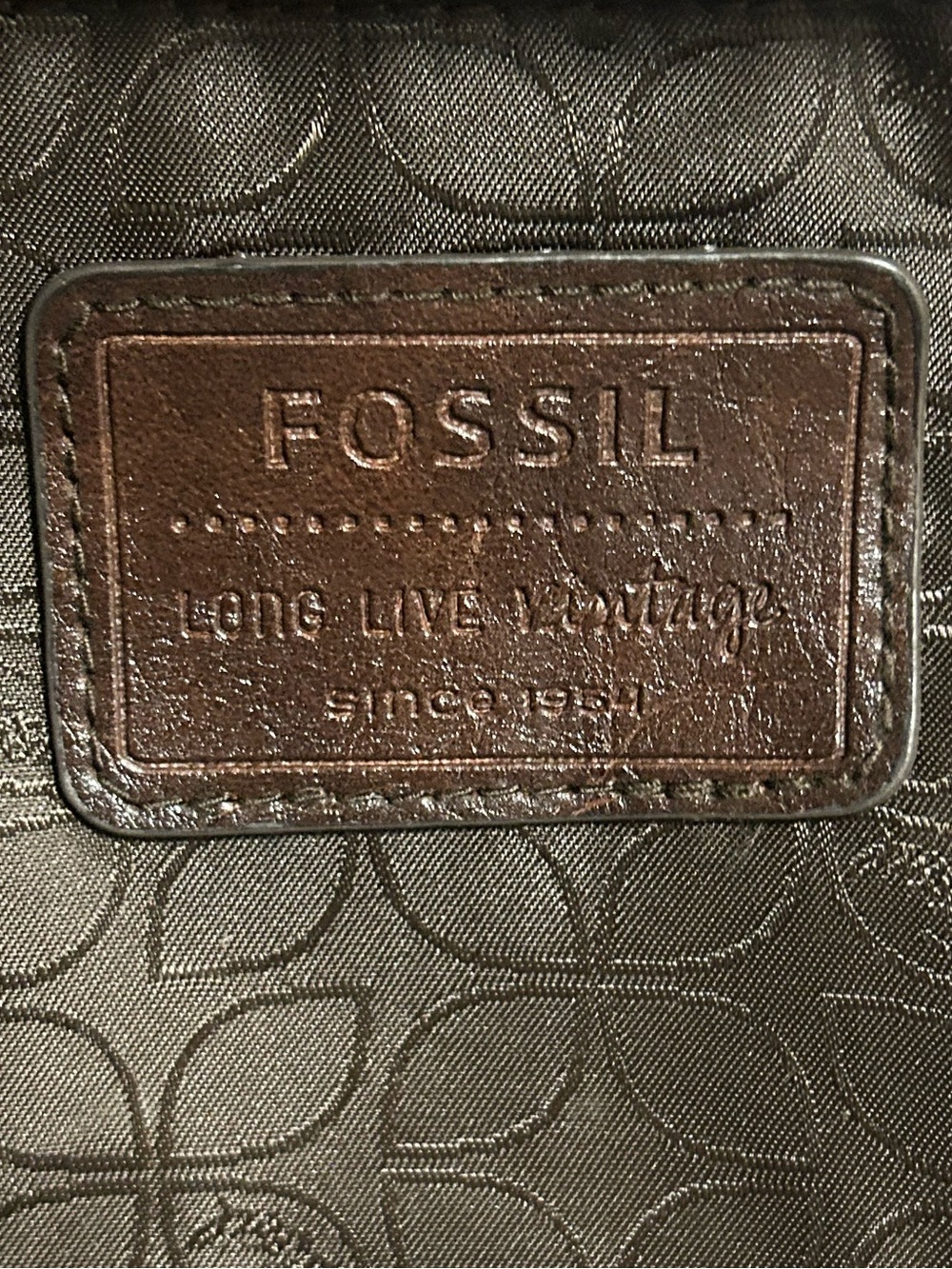 Vintage Fossil Tapestry Flap Shoulder Bag - Picture 15 of 16